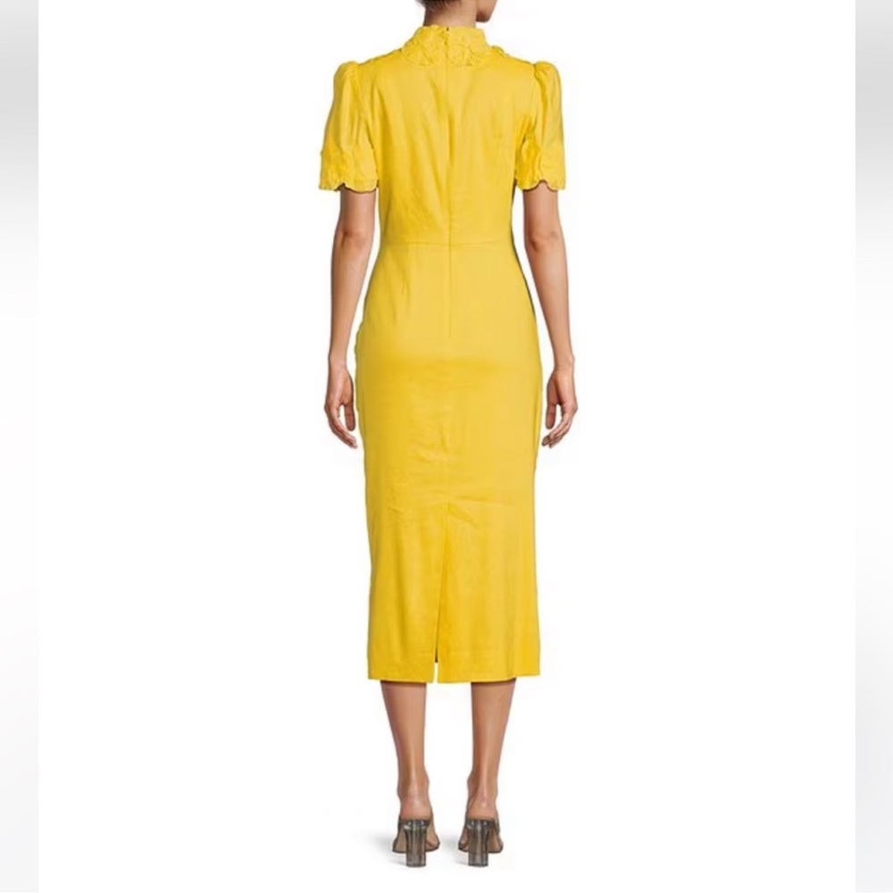 NWT Antonio Melani Willow Floral Applique Short Sleeve Mock Neck Midi - Picture 2 of 6
